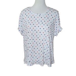 For the‎ Republic White Polka-dot Split Back Top Size X-Large